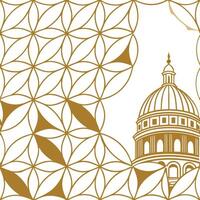 The golden dome of the cathedral of st paul and st peter vector