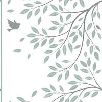 A bird and tree branches on a white background vector