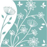 Floral background with butterflies and flowers vector