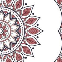 A circular pattern with red and blue flowers vector