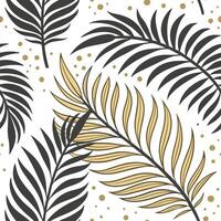 A seamless pattern with palm leaves and dots vector