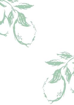 template for an invitation or a greeting card for the holidays with a plant design, namely with lemon branches drawn with a contour on both sides vector