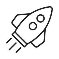 Rocket icon. Rocket launch icon. Flying rocket line icon. vector