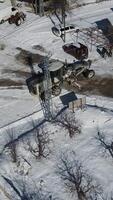 Grader Plowing Snow in the Village video