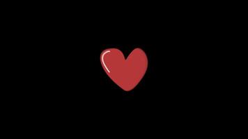 Heart icon symbol animation isolated on transparent background video