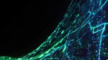 Futuristic High-Tech Data Stream Animation with Glowing Lines and Binary Code video
