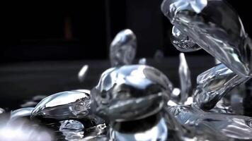 Seamless 3D Liquid Metal Animation with Reflective Textures and Smooth Transitions video