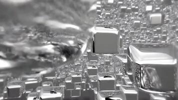 Seamless Loop of Rotating 3D Geometric Shapes with Metallic Reflective Surfaces video