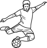 Soccer player a scissors kick vector