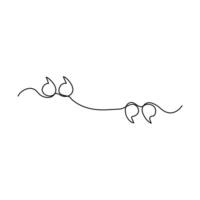 Quotation mark in continuous line drawing style Line art of of a quote mark illustration Abstract background, vector