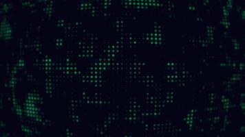 Glowing green digital dots abstract background animation data flow video
