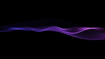 Abstract wave of purple and blue particles on a black background dynamic motion design video
