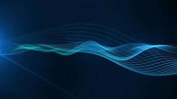 Abstract blue wave background with glowing particles creating a dynamic pattern for tech design video