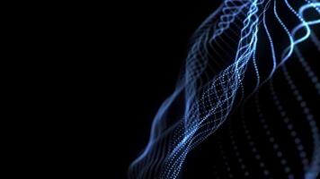 Abstract digital wave particle dots background technology with futuristic glowing light effect video