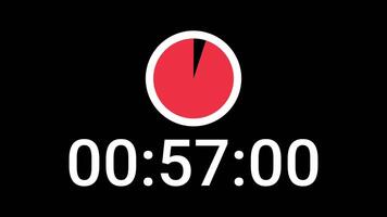 1 minute countdown timer with red circle countdown perfect for time management, time projects, productivity, presentation slides, or countdown videos