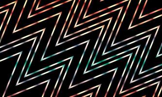Zigzag chevron colorful line pattern black background. geometric diagonal stripe lines smooth color. vector