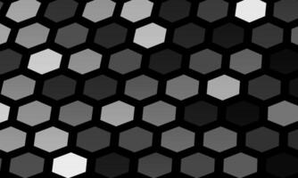 Geometric hexagon pattern monochrome color. grey polygon grid dark background. vector