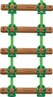 Rope ladder hanging with wooden steps isolated on white background vector