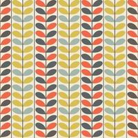 Stylized Leaf Pattern with Retro Geometric Design Inspired by Orla Kiely vector