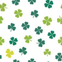 St. Patricks Day Pattern with Shamrocks and Clover Leaves vector