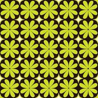 Geometric Retro Floral Pattern with Stylized Daisies and Star Shape vector