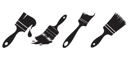 A set of paint brushes and eps paintbrush vector