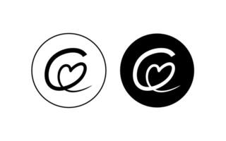 Logo in the form of a heart and the letter C vector