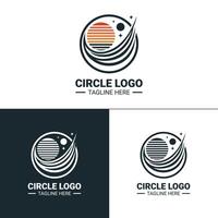 Intriguing circle logo with cosmic elements, symbolizing mystery and adventure. Suitable for brands in the entertainment, gaming, or exploration industries vector