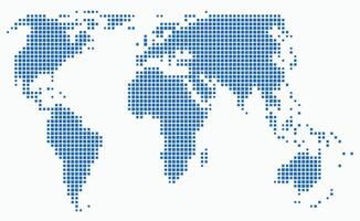 The world map is made up of blue dots vector
