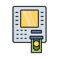 Full Set of Minimalist Icons for ATM Machines and Financial Interfaces vector