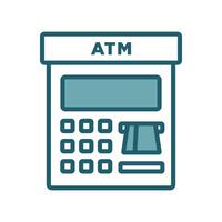 Stylish and Clean Icons Depicting ATM Machines and Payment Systems vector
