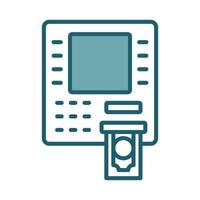 Customizable Icon Set Focused on ATM Machines and Financial Services vector