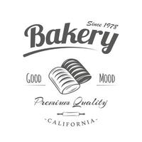 Bakery vintage label isolated on white background vector