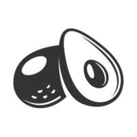 Vintage black avocado icon isolated on white background vector