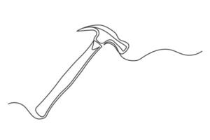 Continuous one line hammer vector