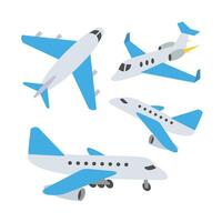 Different views of airplane set vector