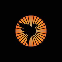 bird in light negative space logo icon vector