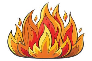 art of colorful fire flames with a playful mix of red, yellow, and orange tones, illustrating the dynamic nature of fire and energy vector