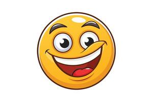 Cartoon style winking smiley face emoji with vibrant colors and a cheeky expression, conveying playful moods and positivity vector