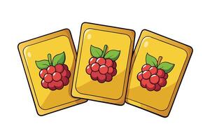 A series of cartoon cards with raspberry illustrations, perfect for food and fruit related themes in design projects or marketing vector