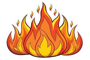 Bright and colorful abstract fire flames with a bold combination of orange, red, and yellow, perfect for representing warmth and intense power vector
