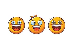Illustrated group of adorable smiley faces in various styles and expressions, ideal for creative use in stickers and messaging vector