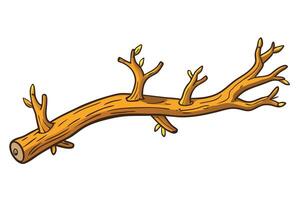 Creative and playful illustration of a dry tree branch with a happy face, adding charm and character with its animated style for nature lovers vector