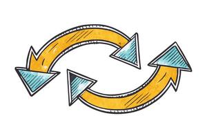 Set of hand drawn arrows in various shapes and colors, perfect for showing progression, movement, and change in digital or graphic designs vector