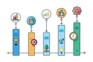 Infographic of the business process flow chart vector