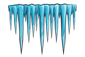 Stylized blue icicles with dripping water, adding a frosty touch to winter themed creative projects and cold weather illustrations vector
