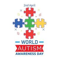 Puzzle Pieces Set In A Unique Flat Style Illustration Concept Of 2nd April World Awareness Day Called Autism Day vector