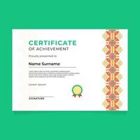 Certificate Design Template with Vertical Chinese Geometric Ornament and Stroke Silhouette vector