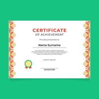 Certificate Template Design with Geometric Chinese Ornament on Left and Right Side vector