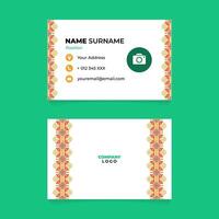 Name Card Design with Geometric Chinese Vertical Ornament on Left and Right Side vector
